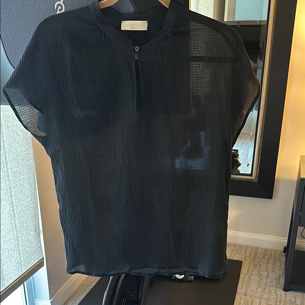Marnani Black Sheer Blouse
